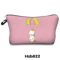 Detalle del neceser rosa con estampado de unicornio y paracaídas de arcoíris - Unicornio Arcoíris Rosa (hzb822)