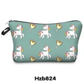 Detalle del neceser verde menta con estampado de unicornios y cierre de cremallera - Unicornio Verde Menta (hzb824)