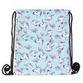 Hellblauer Turnbeutel mit Einhorn- und Herzmuster, Kordelzug-Rucksack für Reisen - Hellblauer Einhorn-Druckstil (skd29041)