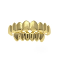 Polished mirror-finish golden hip hop teeth grills set for upper and lower teeth - Gold Set (Upper 8 Teeth)
