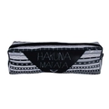 Dettaglio della borsa da trucco Hakuna Matata stampata con motivi geometrici in bianco e nero - Stile Geometrico Bianco e Nero (Bd813)
