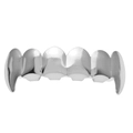 Grillz hip hop argenté style vampire pour dents supérieures avec finition miroir - Dents Supérieures en Argent (Croc de Loup)