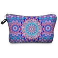 Multipurpose mandala pattern makeup bag with zipper closure and black wrist strap - Mandala Print (hzb755)