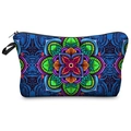 Detail view of colorful mandala pattern on a portable storage bag with black zipper - Mandala Print (hzb797)
