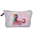 Detail van het roze llamacorn-patroon op een paarse make-up organizer met kleurverloop - Roze Sterrenhemel Llamacorn Patroon (hzb938)