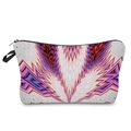 Detailed macro view of the colorful mandala kaleidoscope pattern on travel makeup bag - Pink and Purple Geometric Pattern(hzb941)