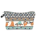 Waterproof travel cosmetic bag featuring cute cartoon sloth patterns and mandala floral design - Lazy Sloth Pattern (hzb955)