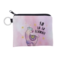 Roze galaxy alpaca portemonnee met waterdichte stof en metalen sleutelhanger - Roze Gradiënt Alpaca Stijl (lqb3014)