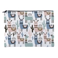 Beauty case quadrato con stampe di alpaca e cactus in tonalità morbide di Morandi - Stile Con Stampa Alpaca Cactus (fxhzb773)