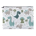 Borsa cosmetica rettangolare piatta con stampe di dinosauri carini e palme tropicali - Stile con Stampa Dinosauro Cartone Animato (fxhzb774)