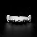 Dents de vampire grillz plaquées argent poli pour mode hip-hop et style cosplay - Dents Supérieures en Argent (Crocs Pointus)