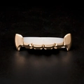 Grills de dents de vampire hip-hop plaqués or avec barre de moulage interne en silicone - Dents Supérieures en Or Rose (Crocs Pointus)