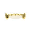 Grillz hip hop à six dents plaqué or poli avec design de crocs pour style urbain - Dents Inférieures en Or (Crocs Pointus)