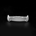 Grillz hip hop en argent poli avec design de crocs latéraux pour dents simples - Dents Inférieures en Argent (Crocs Pointus)