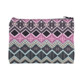 Portable geometric print makeup bag with bohemian pattern and zipper closure for women - Bohemian Geometric Style (fxhzb713)