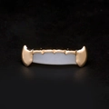 Grillz de dents de vampire en or poli avec barre de silicone pour bijoux de style hip-hop - Dents Inférieures en Or Rose (Crocs Pointus)