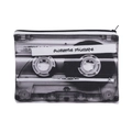Vintage cassette tape print square makeup bag with Awesome Mixtape lettering - Cassette Tape Print Style (fxhzb715)