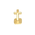 Boucle d'oreille croix en or minimaliste avec base carrée pour bijoux hip hop - Dent Unique en Or (Style Croix)
