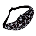 Black outdoor fanny pack with cartoon alpaca and star prints for sports and travel - Black Star Moon Alpaca (yab957)