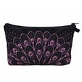 Mandala pattern digital print makeup bag with purple gradient design and black zipper - Mandala Print (hzb980)