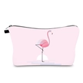 Rosa Kosmetiktasche mit Flamingo-Print, schwarzem Reißverschluss und schlichtem Design - Geometrischer Flamingo-Stil (hzb893)