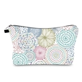 Water-resistant travel makeup bag with colorful mandala pattern and zipper closure - Mandala Floral Pattern (hzb1087)