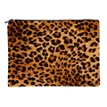 Square leopard print oxford fabric makeup bag with black zipper for travel storage - Leopard Print (fxhzb784)