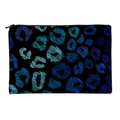 Quadratische Kosmetiktasche mit abstraktem Leopardenmuster und Reißverschluss - Blau Leopardendruck (fxhzb786)