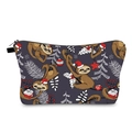 Trousse de toilette de voyage imperméable avec motif de paresseux de Noël sur fond violet foncé - Style Paresseux de Noël Violet Gris Foncé (hzb1235)