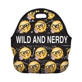 Detail of waterproof neoprene lunch bag with wild and nerdy print and math formulas - Wild Nerdy Math (WCB723)