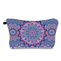Borsa da trucco con motivo mandala rosa e viola dotata di una robusta cerniera nera - Mandala Intrecciato Viola Teal (hzb755)