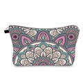 Borsa da trucco con motivi mandala colorati e chiusura lampo nera elegante - Stampa Mandala Colorata (hzb758)