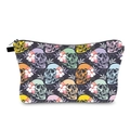 Wasserdichte Kosmetiktasche mit Totenkopf und Blumenmuster sowie robustem Reißverschluss - Totenkopf Blumen Druck Stil (hzb1167)