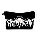 Tragbare Halloween-Kosmetiktasche in Schwarz mit Motiven von Vogelscheuche und Kürbis - Halloween Druck (hzb1197)