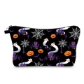 Trousse à maquillage d'Halloween imperméable avec imprimé fantôme, citrouille et château - Style d'Impression Mixte Halloween (hzb1194)