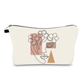 Waterproof toiletry bag with minimalist female line art and abstract floral print - Abstract Figure Art Print (hzb1224)