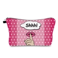 Wasserdichte Kosmetiktasche mit rosa Punkten und Pop-Art-Lippen-Illustration Shhh - Rosa Punktmuster Illustration (hzb1243)