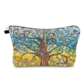 Water-resistant travel makeup bag with colorful Tree of Life mosaic print and zipper - Tree Of Life Print (hzb1247)