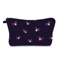 Trousse de maquillage violette imperméable avec imprimé lucioles et fermeture éclair - Imprimé Luciole (hzb1266)