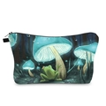 Portable makeup bag with fantasy glowing mushroom and frog print in forest design - Fantasy Mushroom Frog Print (hzb1279)