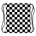 Classic black and white checkerboard drawstring backpack for outdoor travel and sports - Black And White Checkerboard Print(skd29074)