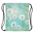 Druck-Dandelion-Kordelzug-Rucksack in Hellblau für Outdoor-Reisen und sportliche Aktivitäten - Löwenzahn Druck Hellblauer Stil (skd29118)