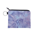 Porte-monnaie violet imperméable à motif pissenlit avec fermeture éclair et anneau - Imprimé Pissenlit (lqb3291)