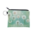 Wasserdichte Münztasche mit Pusteblumen-Print und Schlüsselring in Minzgrün - Minzgrünes Pusteblumen Muster (lqb3298)