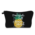 Waterproof pineapple print makeup bag with zipper closure for travel organization - Pineapple Print (hzb1296)