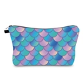 Portable makeup bag with colorful gradient mermaid scale pattern and black zipper closure - Colorful Mermaid Scale Print (hzb1304)