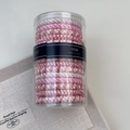 Lot de 15 élastiques à cheveux tressés haute élasticité dans une boîte cylindrique - Série Rose