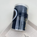 Chouchous haute élasticité gris et bleu marine avec perles dorées dans un pot - Style Nervuré Gris Foncé Et Marine (B款)