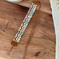 Bohemian braided belt with natural stones, blue starfish and silver shell charms - Style A
