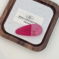 Detail of pink acetate water-drop hair clip with gold France Handmade lettering - Rose Red